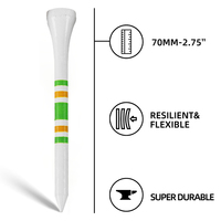Tees de golf en bois à friction nul, tailles mixtes longues et courtes, accessoires de golf professionnels