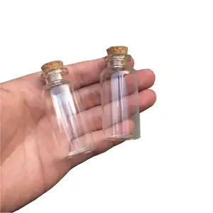 Botol Kaca 27*58*12.5Mm 20Ml dengan Gabus Kecil Transparan Botol Kecil Botol Kaca Kosong 100 Buah/Lot