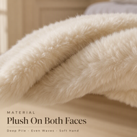 Plaid épais en fausse fourrure de lapin, couverture de canapé et de lit en peluche à poils longs, coussin chaud pour l'hiver, vente en gros OEM ODM