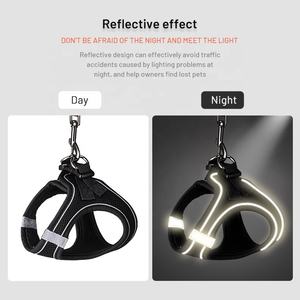 Tali rompi kucing hitam kustom desain tahan pelarian rompi kucing besar <span class=keywords><strong>Harness</strong></span> dengan fitur empuk terbuat dari jaring poliester - Product Image 2