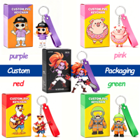 Porte-clés 3D en PVC personnalisable, figurine anime écologique, pendentif de sac mignon, idéal pour les cadeaux - Grande Vente