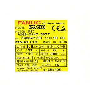 บริการซ่อมบำรุงมอเตอร์ Fanuc รุ่น A06B-0147-B077 0147-B075 0147-B076 แบบครบวงจร ณ สถานที่ สำหรับอุตสาหกรรมใหม่ยุคไฮเทค พร้อมระบบอัตโนมัติเต็มรูปแบบ - Product Image 1
