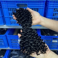 FH Kinky Straight Boho Braids Cheveux Humains en Vrac Noir Naturel Tresses Bouclées Cheveux Humains 100g/Paquet