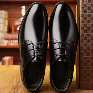 Zapatos Oxford de cuero negro para hombre, calzado formal de negocios con cordones, calzado de trabajo, primavera y otoño - Product Image 2