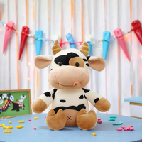 OEM Personnalisé Peluche Vache Lumineuse LED Rembourrage Coton PP Doublure en Maille 100% Polyester Recharge USB Lavable