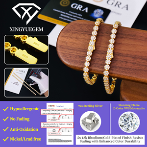 Bracelet Tennis de Luxe au Design Élégant, Plaqué Or 14k 18k, Moissanite Ronde Taille Brillant Couleur D VVS, Bijou Cadeau pour Fête - Product Image 4