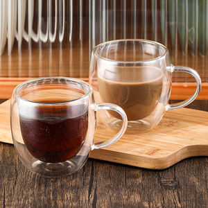 ชุดถ้วยกาแฟฉนวนใส2ชั้นพร้อมหูจับสำหรับชาคาปูชิโน่บ้านและสำนักงาน - Product Image 3