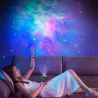 Projecteur Galaxie 360° à Télécommande, Lampe de Nuit LED, Lampe de Projection Rotative Ciel Étoilé, Nébuleuse, Lune pour Enfants