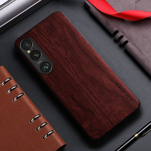 Pour <span class=keywords><strong>Sony</strong></span> pour Xperia 1VI 10 et 6e génération 5 IV étui de téléphone portable en grain de bois entrelacé personnalisé avec lanière et dessin animé - Product Image 4