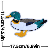 Patch brodé en chenille motif canard, applique animale mignonne pour vestes, sacs, chapeaux, vêtements, décoration DIY
