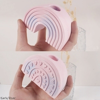 Early Riser Silicone Moule DIY Résine Époxy et Plâtre Bougeoirs Créer Arc-En-Ciel Pont Bougie Bases Conception Décorative