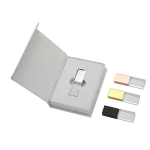Unidad Flash de fotografía de cristal personalizada, Memoria USB, caja de paquete de luz, China 2,0, 3,0, 2 GB, 4GB, 8GB, 16GB, venta al por mayor