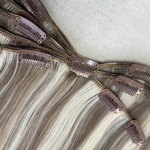 Extensiones <span class=keywords><strong>de</strong></span> Cabello con Clip Tipo <span class=keywords><strong>Pulpo</strong></span> al por Mayor, 100% Cabello Humano Virgen Europeo <span class=keywords><strong>de</strong></span> Doble Trama y Puntas Gruesas, Teñido para Todos los Colores - Product Image 2