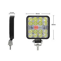 Lampe de travail LED mini 3 pouces 42W/48W 14LED 16LED Blanc Rouge Bleu Stroboscopique Clignotant Lampe de voiture Lumière d'avertissement 9-80V Garantie 1 an