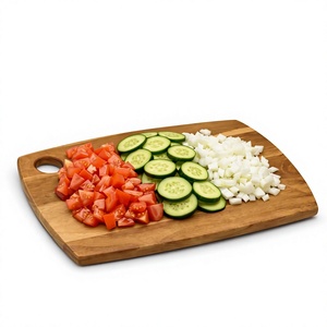 Planche à découper en bois massif naturel, faite à la main, durable, de forme rectangulaire, passe au lave-vaisselle, légère, facile à nettoyer - Product Image 5