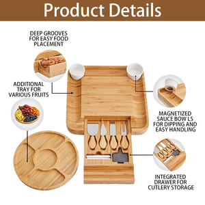 <span class=keywords><strong>Plateau</strong></span> à <span class=keywords><strong>fromage</strong></span> en bambou <span class=keywords><strong>et</strong></span> ensemble <span class=keywords><strong>de</strong></span> couteaux, grand <span class=keywords><strong>plateau</strong></span> à <span class=keywords><strong>charcuterie</strong></span> en bambou, <span class=keywords><strong>plateau</strong></span> en bois pour servir, cadeau idéal - Product Image 5
