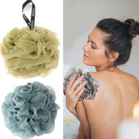 Spons Penggosok Tubuh Besar untuk Mandi, Sikat Bunga, Puff Mandi, Loofah Jala untuk Mandi