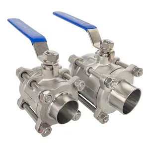 Stainless Steel SS316 Or SS304 1000psi 3 Pieces Casting Butt Weld Ball Valve