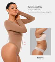 Body Gainant Hexin Service Personnalisé pour Femme, Body Sculptant Sans Coutures à Manches Longues Compression