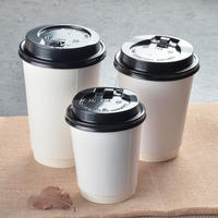 Logo personnalisé imprimé gobelets en papier jetables recyclés de 6oz 8oz 10oz 12oz 16oz double avec couvercle pour café