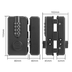 ZGJINHAO ล็อคประตูกระจกแบบผสม 4 หลัก ไม่ต้องเจาะ ติดตั้งง่าย ใช้ในบ้าน - Product Image 3