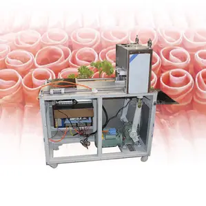 Electric Frozen Meat Slicer Automatic Mutton Hot Pot Roll Cutting Machine fillet Meat roll sliced machine