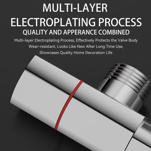 מפעל oem מחיר מסחרי 1/2 זווית לעצור שסתום מים רב תפקודי חדר אמבטיה 90 מעלות פליז כרום גימור מחסנית קרמיקה - Product Image 5