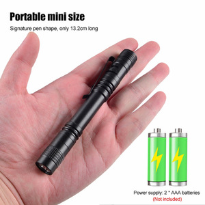 Mini linterna LED con pilas AAA, luz portátil tipo bolígrafo, alta intensidad, uso en exteriores y en el hogar, cuerpo de aleación de aluminio - Product Image 3