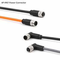 Câble de capteur M12 DIN, cordon d'alimentation à angle droit IP67, blindé/non blindé, mâle-femelle, 2 à 17 conducteurs, 1m-10m, 250V 4A, longueur personnalisée