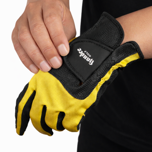 Gant de golf Handee pour droitier, noir et jaune, en microfibre antidérapante, à enfiler, unisexe, avec personnalisation de la taille - Product Image 3