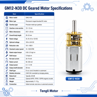 Moteur à engrenages CC à faible bruit Tengli GM12-N30 3V-12V avec encodeur magnétique et boîte de vitesses à engrenages droits pour automatisation de convoyeurs AGV