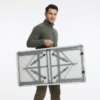 Table pliante portable en fer 122 cm, design moderne pour entrepôt, parc, utilisation en extérieur