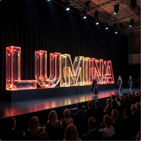 Lettres lumineuses de luxe à 360 degrés, enseignes murales 3D LED, événements de mode, galerie d'art, signalétique de logo en acrylique étanche IP65 pour voiture, usine de signalétique