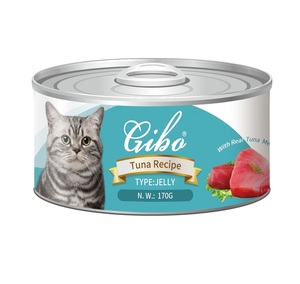 Suministro de fábrica, marca GIBO, comida enlatada para gatos de alta calidad con gelatina, golosinas para gatos, golosinas para carne <span class=keywords><strong>Real</strong></span>, aperitivos para mascotas, sabor a atún, 170g - Product Image 1