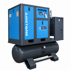 เครื่องอัดอากาศแบบสกรูโรตารี่อุตสาหกรรม 7.5 กิโลวัตต์ 10 แรงม้า 4-in-1 แบบรวมทุกอย่างไว้ในเครื่องเดียว พกพาสะดวก ประหยัดพลังงาน เสียงเบา - Product Image 2