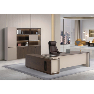 Bureau de direction moderne en forme de L Bureau d'ordinateur Table d'<span class=keywords><strong>affaires</strong></span> en bois Patron Mobilier de bureau à domicile - Product Image 3