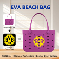 Nouveauté 2026 Sac de plage portable en EVA imperméable couleur unie grande capacité panier de courses impression logo personnalisé voyage