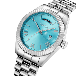 <span class=keywords><strong>Montre</strong></span> pour homme en acier inoxydable 316L, bleu glace, minimaliste, calendrier, étanche 5 ATM, quartz, Relojes Hombre - Product Image 1