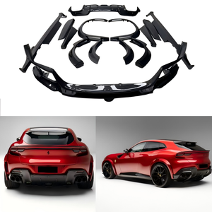 Nouveau pour FUV <span class=keywords><strong>Purosangue</strong></span> <span class=keywords><strong>SUV</strong></span> <span class=keywords><strong>2022</strong></span>+ Kit carrosserie personnalisé en fibre de carbone OEM : lèvres avant/arrière, passages de roue, jupes latérales, boulons, pare-chocs - Product Image 1