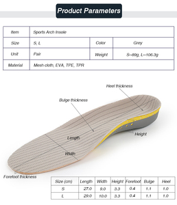 Sport-TPR-Einlegesohlen EVA-Gewölbestütze Orthopädische Einlagen für Plantarfasziitis Lauf-TPE-Einlegesohle - Product Image 2