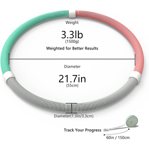 성인용 가중 소프트 스프링 훌라후프 1.5kg, 접이식 피트니스 후프, 허리에 무리가 가지 않는 디자인 - Product Image 4