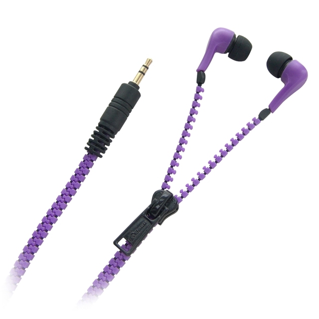 Factory Sale Eco-friendly Zipper Headset No Knots 3.5mm Stereo In-ear Earphones for Conference/airline/tour/hospital Use