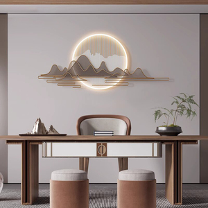 Peinture murale en métal 3D avec éclairage LED, décoration de luxe pour salon, peinture acrylique haute définition avec impression UV, décoration en cristal - Product Image 4