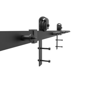 Kit quincaillerie pour <span class=keywords><strong>porte</strong></span> <span class=keywords><strong>de</strong></span> grange, ensemble <span class=keywords><strong>de</strong></span> rails <span class=keywords><strong>de</strong></span> suspension <span class=keywords><strong>de</strong></span> <span class=keywords><strong>placard</strong></span> en acier massif noir, poignées coulissantes, - Product Image 3