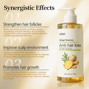 Champú reparador suave de biotina y jengibre, champú <span class=keywords><strong>para</strong></span> <span class=keywords><strong>el</strong></span> <span class=keywords><strong>crecimiento</strong></span> <span class=keywords><strong>del</strong></span> <span class=keywords><strong>cabello</strong></span> de romero y jengibre natural, champú anticaída <span class=keywords><strong>para</strong></span> reducir la caída <span class=keywords><strong>del</strong></span> <span class=keywords><strong>cabello</strong></span> - Product Image 3