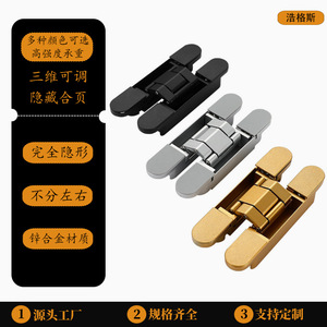 บานพับแบบซ่อน 3 มิติ ปรับได้ 150x25 มม. ผลิตจากโลหะผสมสังกะสี สำหรับติดตั้งประตูไม้ ดีไซน์มินิมอล - Product Image 4