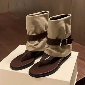 New Fashion Gladiator Height-increasing Ankle Boot <b>Sandals</b> Anti-slip Flat Heels <b>Woman</b> Summer <b>Buckle</b> Strap Shoes - Product Image 1