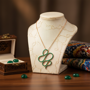 Collar con Colgante de Serpiente de Circonio, Joyería de Plata de Ley 925 Chapada en Rodio, Hecha a Mano en Turquía, Venta al por Mayor - Product Image 3