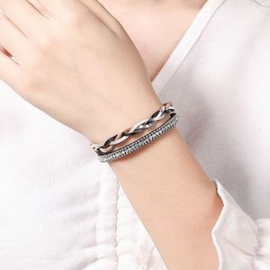 Beach <b>Leather</b> <b>Bracelet</b> Gold Supplier Rust Proof Material Holiday Gift for Women Two-tone Finish - Product Image 2