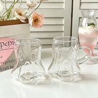 Mug en verre borosilicate haute résistance Aikeyi 430 ml, design contemporain, résistant à la chaleur, passe au micro-ondes et au lave-vaisselle, transparent, cadeaux d'affaires